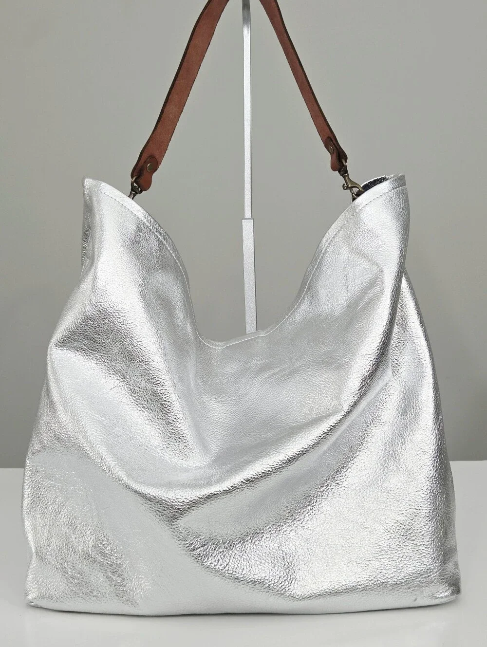 EXCELLENT PARKER THATCH XL JANE BAG - LEATHER SILVER - Picture 3 of 8